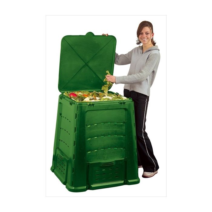 Composteur en plastique 400 L vert - Jardin et Saisons